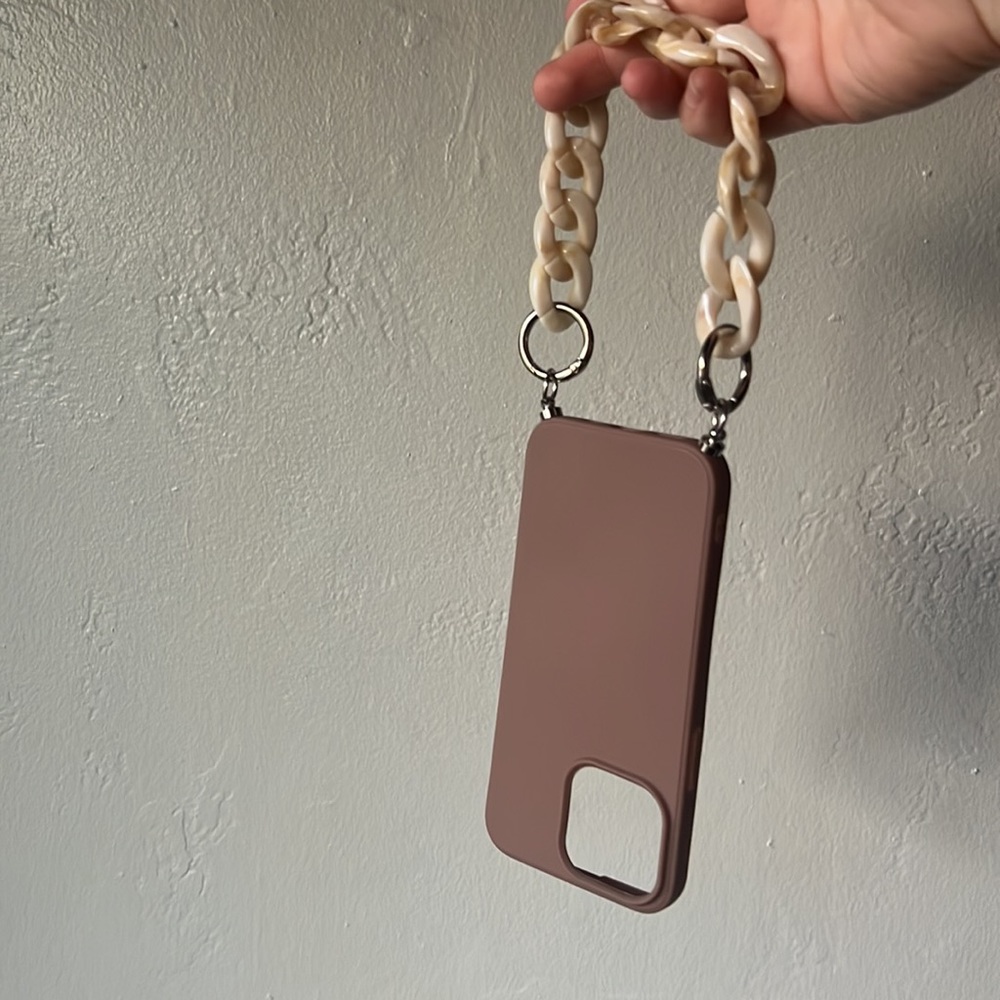 iPhone 13 Pro case holder with chain.